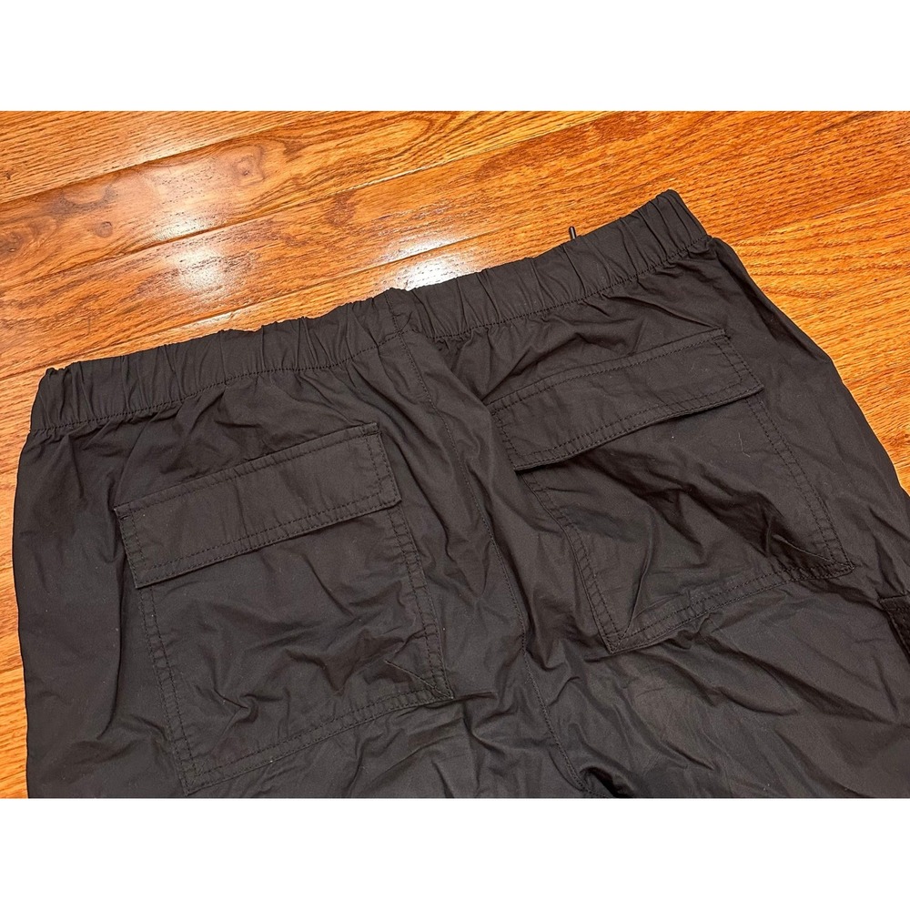 GAP Cargo Pants Mens Large 29" Black Paratrooper Baggy Street Y2K Elastic Waist - Picture 10 of 16